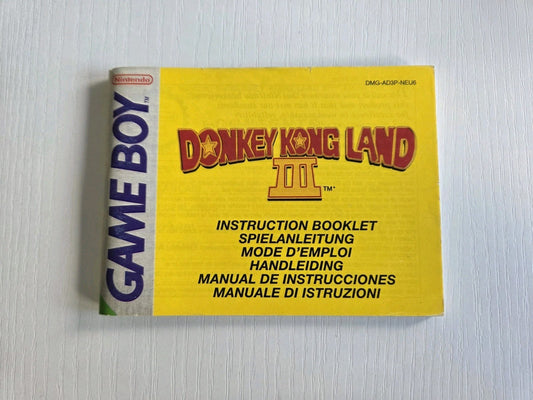 Game Boy Classic Donkey Kong Land III Spielanleitung Instruction Booklet NEU6