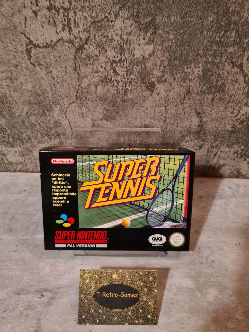 SNES Super Nintendo Super Tennis New Old Stock Neu unbenutzt ITA - T-Retro-Games 