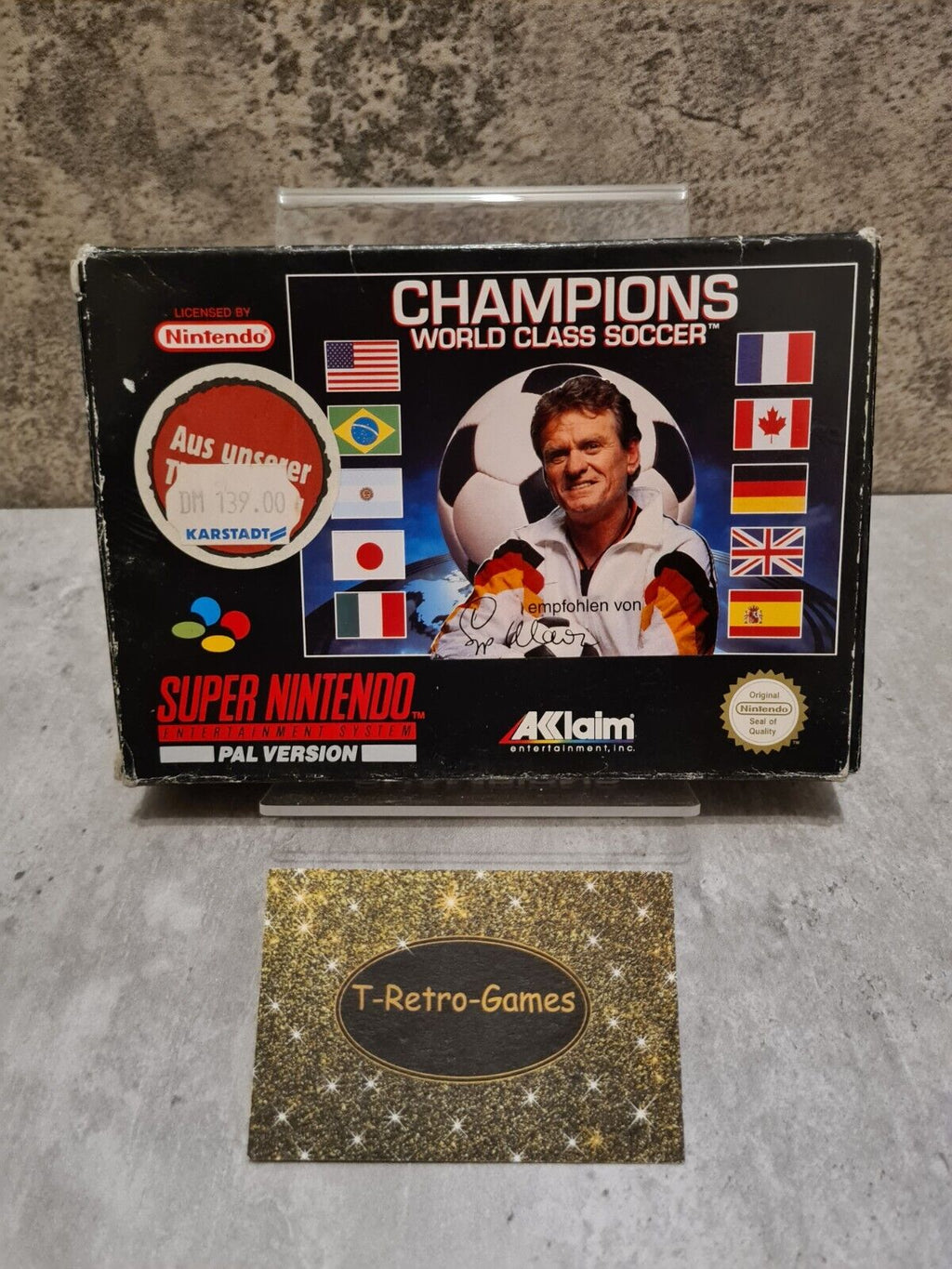 SNES Champions World Class Soccer mit OVP und Anleitung NOE - T-Retro-Games 