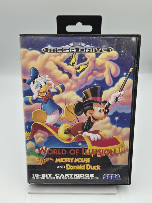 Sega Mega Drive Spiel World of Illusion mit OVP und Anleitung Multilingual 