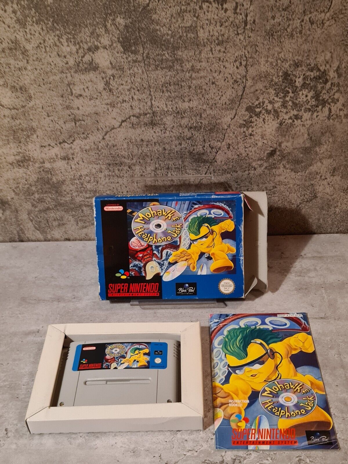 SNES Super Nintendo Mohawk & Headphone Jack mit OVP und Anleitung EUR - T-Retro-Games 