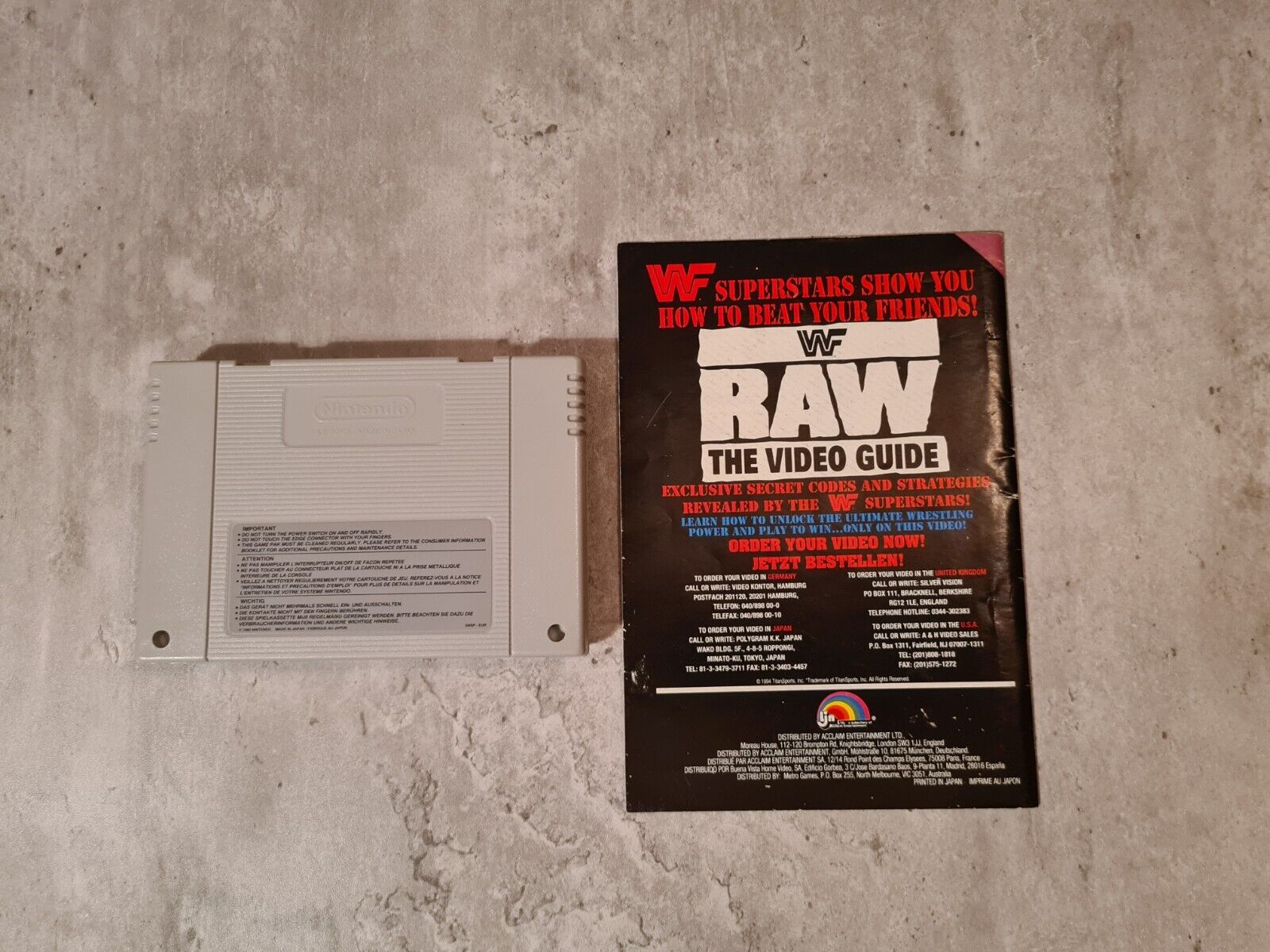 SNES Super Nintendo WWF Raw mit OVP und Anleitung EUR - T-Retro-Games 