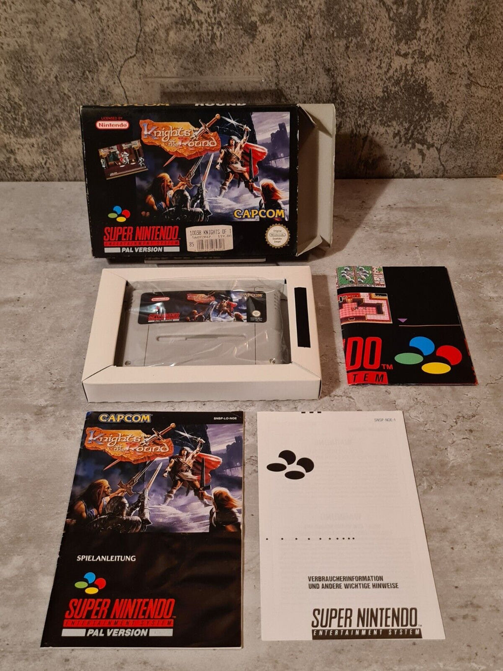 SNES Super Nintendo Knights of The Round mit OVP und Anleitung NOE - T-Retro-Games 