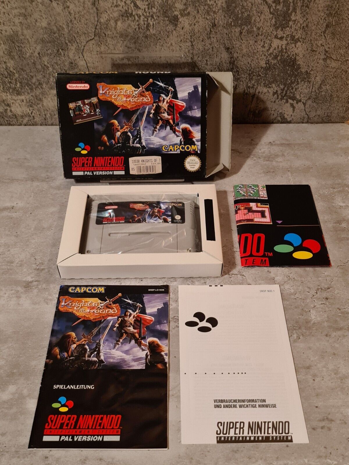 SNES Super Nintendo Knights of The Round mit OVP und Anleitung NOE - T-Retro-Games 