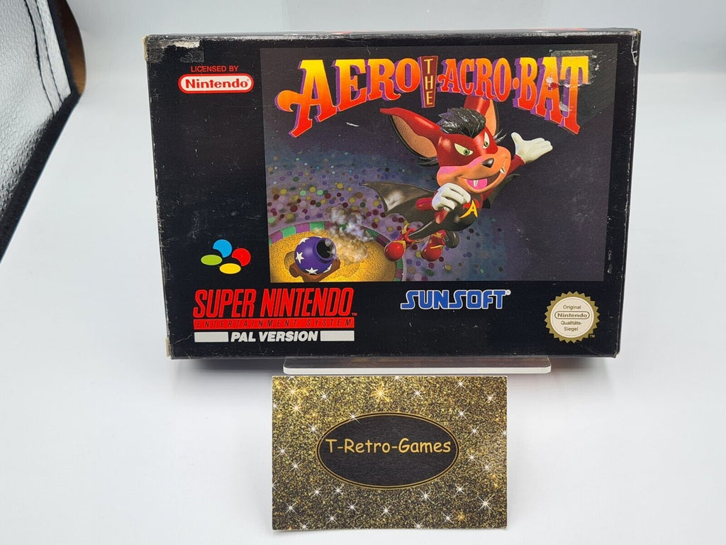 SNES Super Nintendo Aero The Acro-Bat mit OVP und Anleitung NOE - T-Retro-Games 