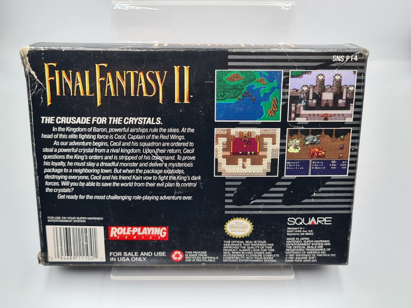SNES Super Nintendo Final Fantasy II mit OVP und Anleitung + Karte NTSC-USA - T-Retro-Games 