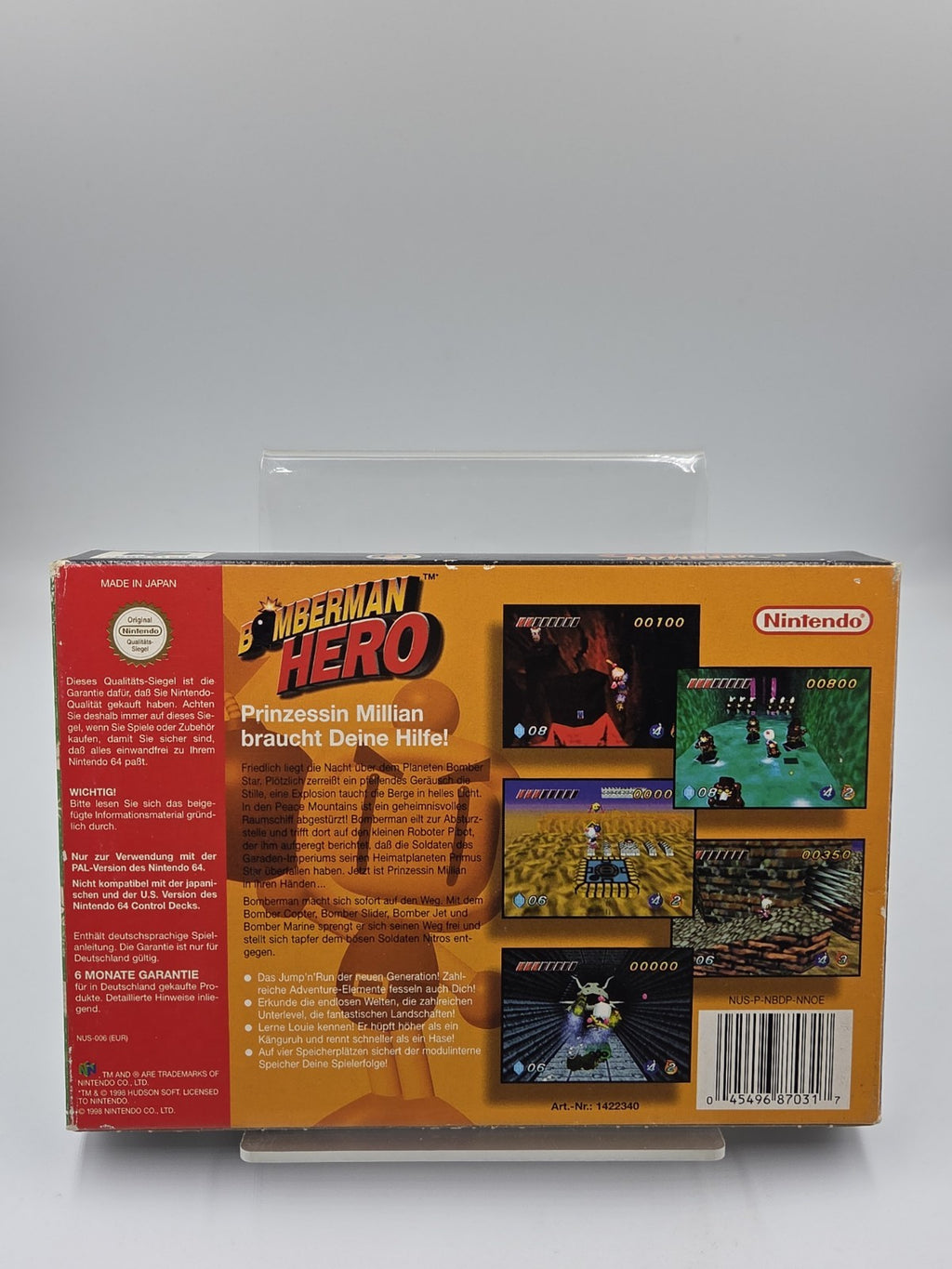 N64 Nintendo 64 Bomberman Hero mit OVP und Anleitung NOE