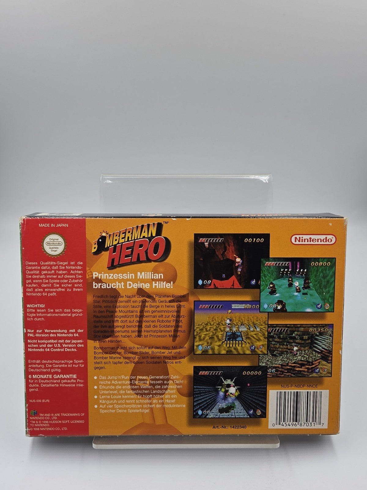 N64 Nintendo 64 Bomberman Hero mit OVP und Anleitung NOE