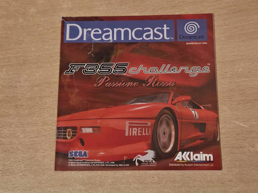 Sega Dreamcast F355 Challenge Passione Rossa Spielanleitung Instruction Booklet 