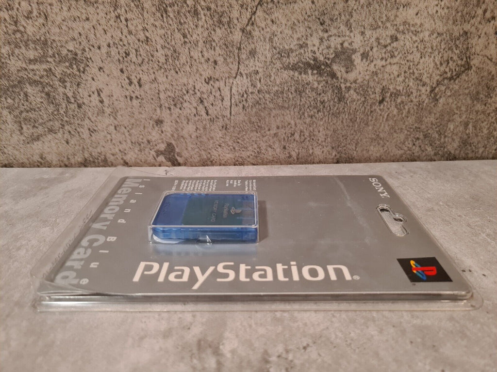 PS1 Sony Playstation Memory Card Sealed Neu New Inselblau SCPH-1020 - T-Retro-Games 