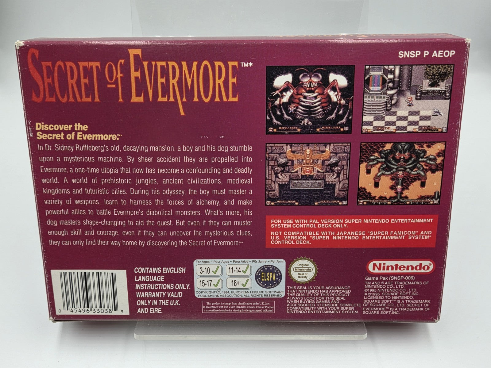 SNES Super Nintendo Secret of Evermore mit OVP und Anleitung + Poster UKV