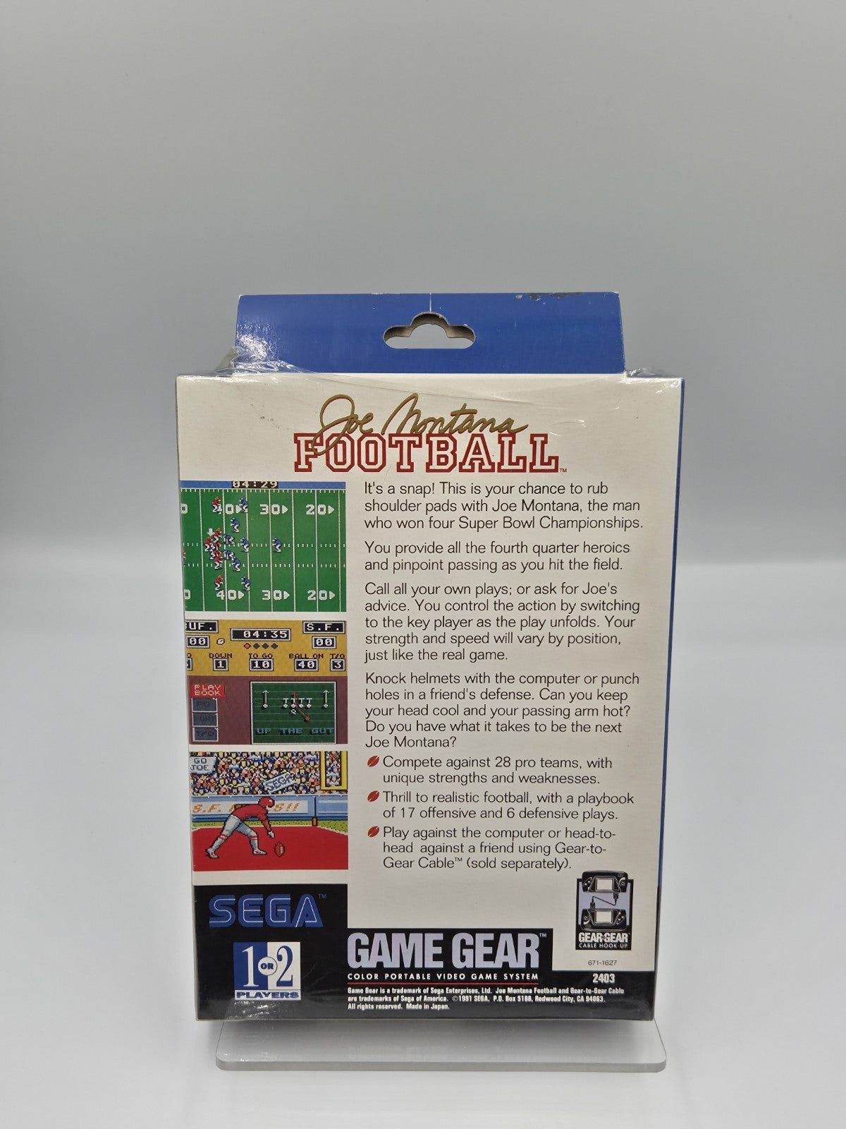 Sega Game Gear Joe Montana Football NEU NEW Sealed Englisch USA