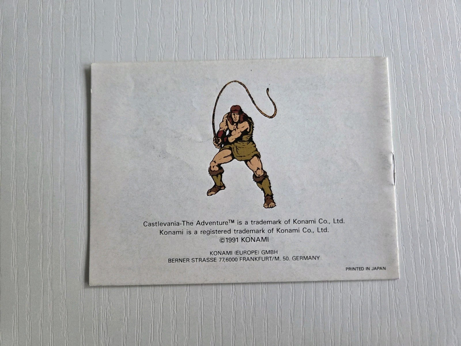 Game Boy Classic The Castlevania Adventure Spielanleitung NOE