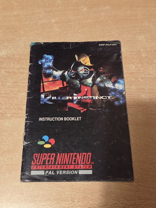 SNES Super Nintendo Killer Instinct Spielanleitung Instruction Booklet UKV