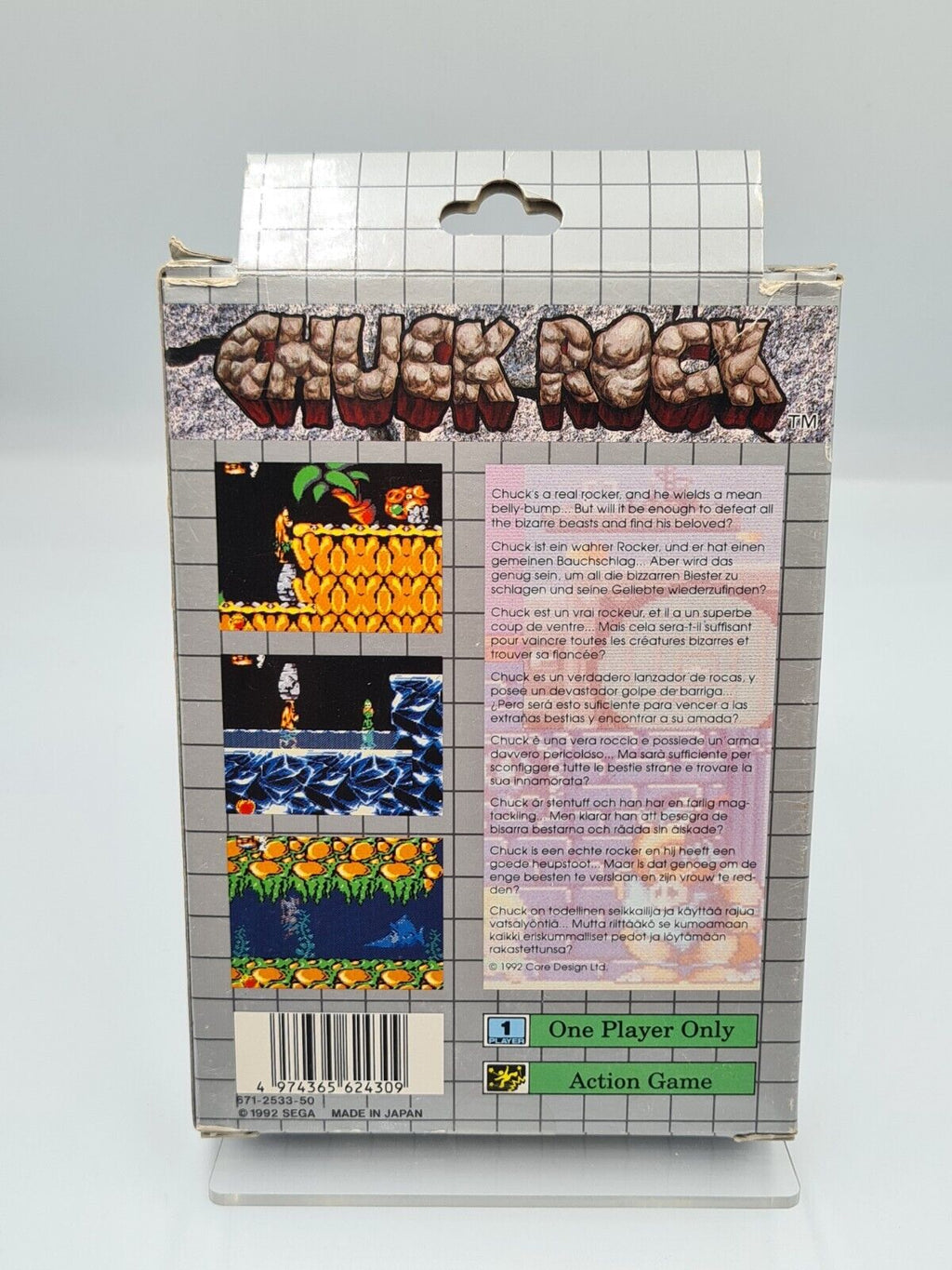 Sega Game Gear Chuck Rock mit OVP und Anleitung Multi Language - T-Retro-Games 