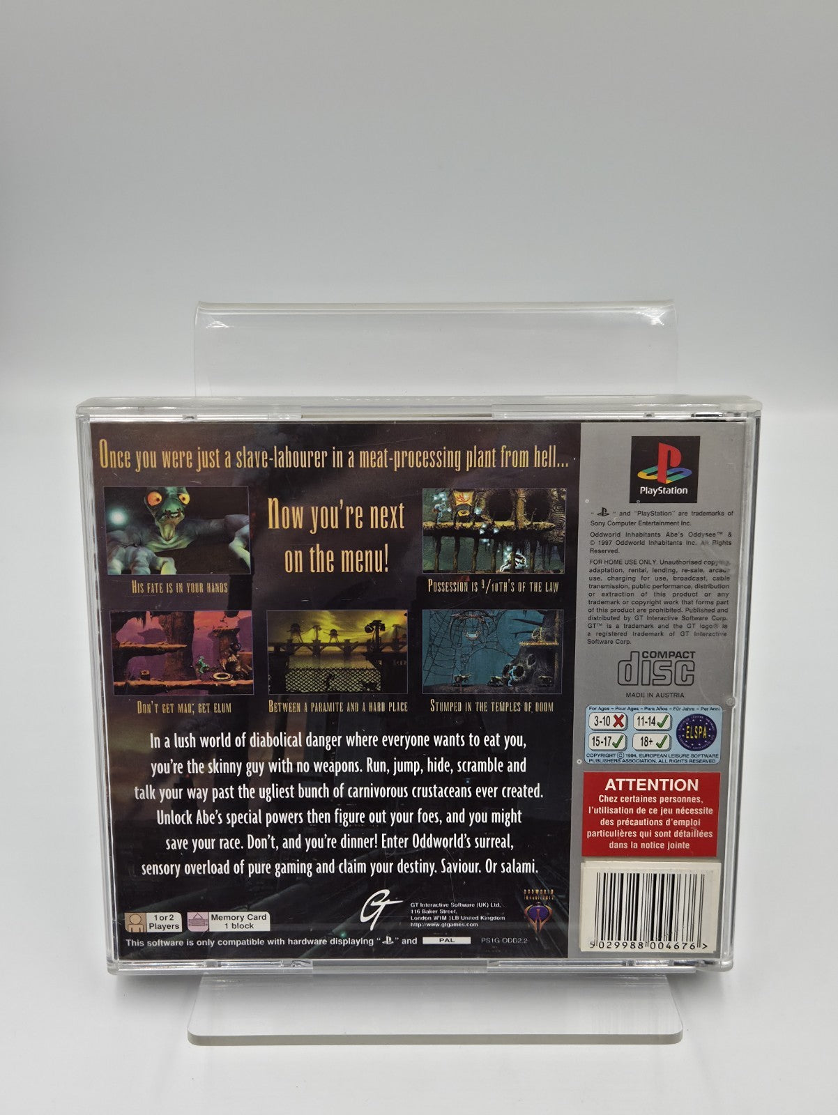 PS1 Playstation 1 Oddworld Abe's Oddysee mit OVP und Anleitung Englisch