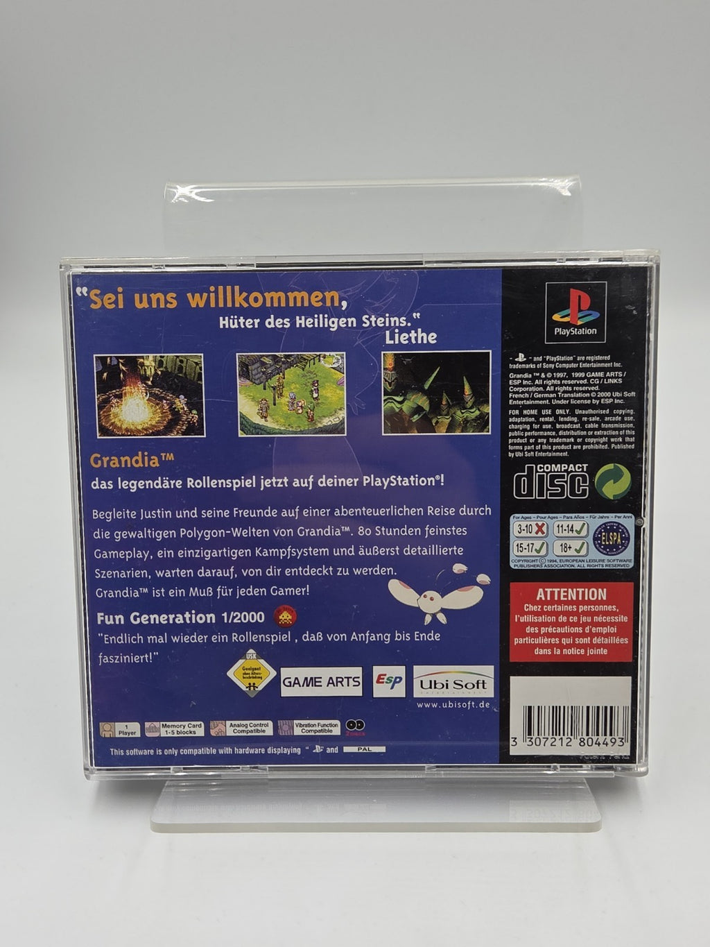 PS1 Playstation 1 Spiel Grandia mit OVP und Anleitung Multilingual 2 Discs