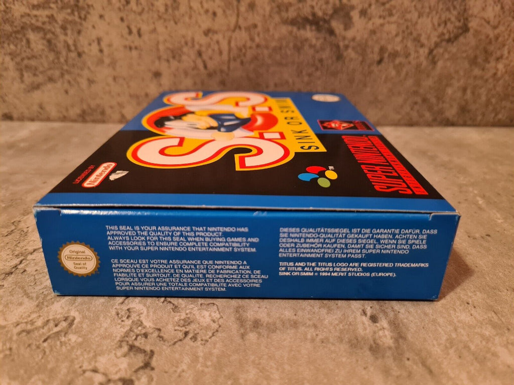 SNES Super Nintendo S.O.S. Sink or Swim mit OVP und Anleitung EUR - T-Retro-Games 