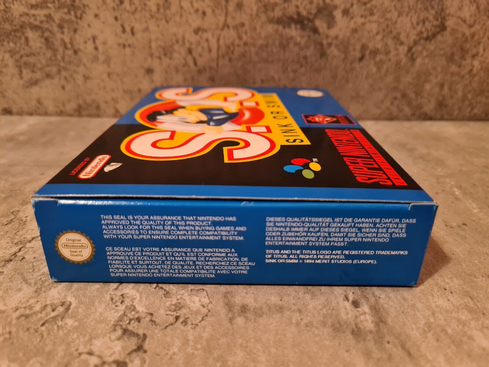 SNES Super Nintendo S.O.S. Sink or Swim mit OVP und Anleitung EUR - T-Retro-Games 