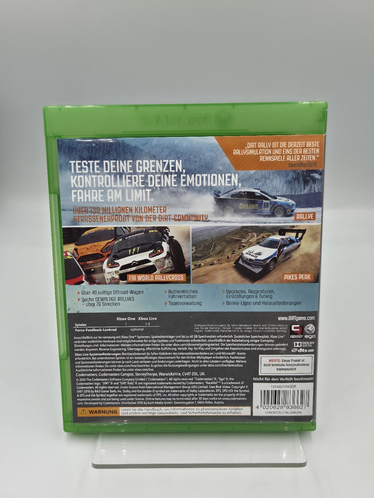 XBOXOne Spiel Dirt Rally mit OVP und Anleitung Deutsch