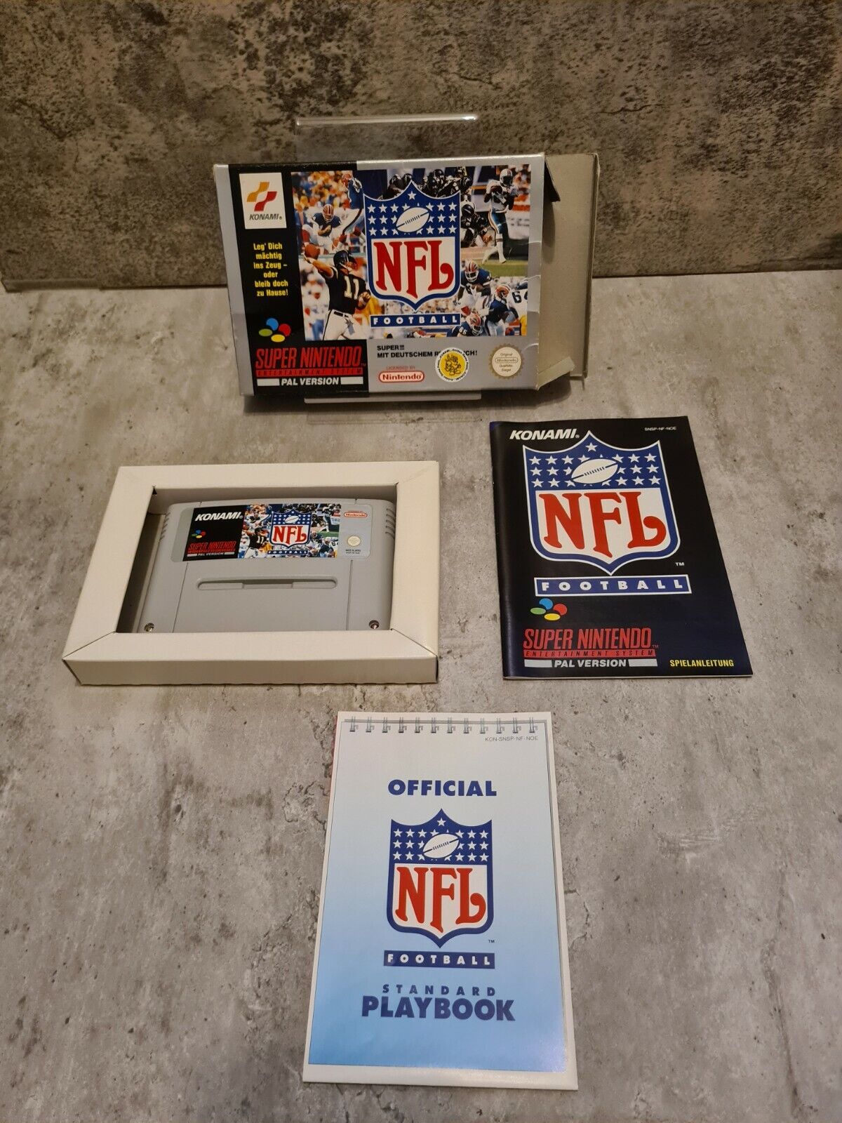 SNES Super Nintendo NFL Football mit OVP und Anleitung + Playbook NOE - T-Retro-Games 