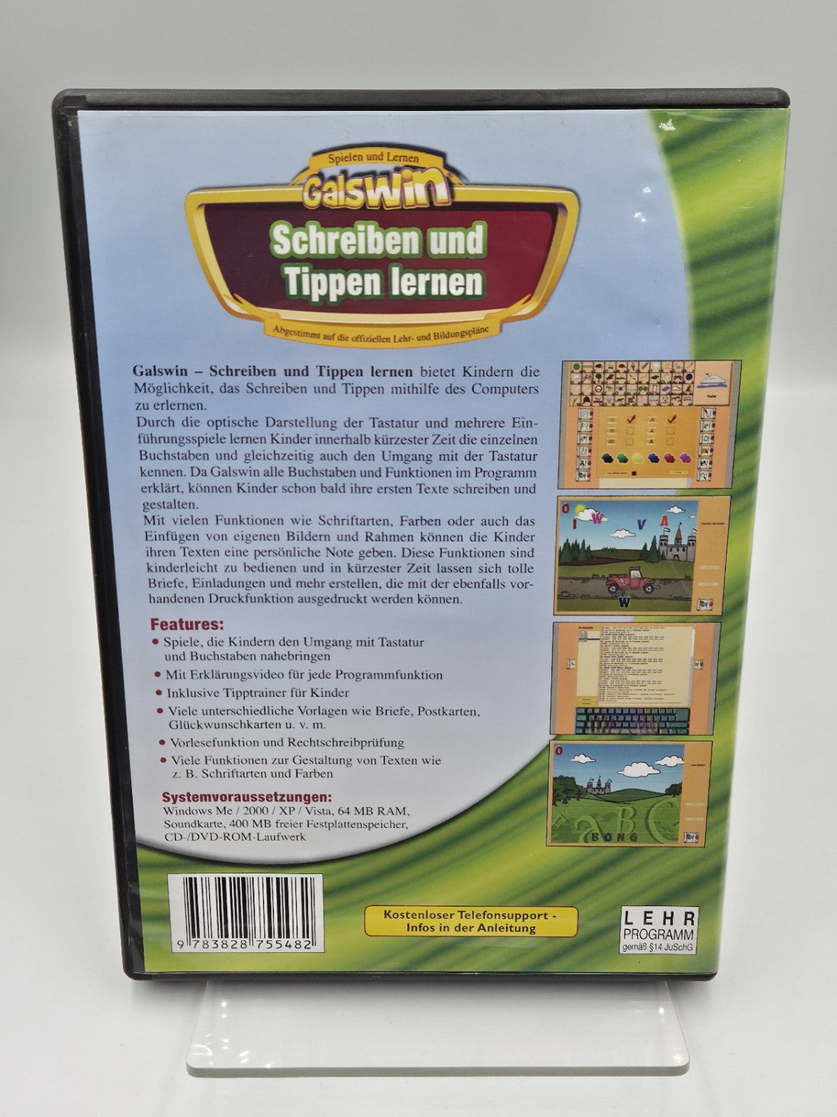 PC-CD Rom Spiel Galswin Schreiben Und Tippen Lernen