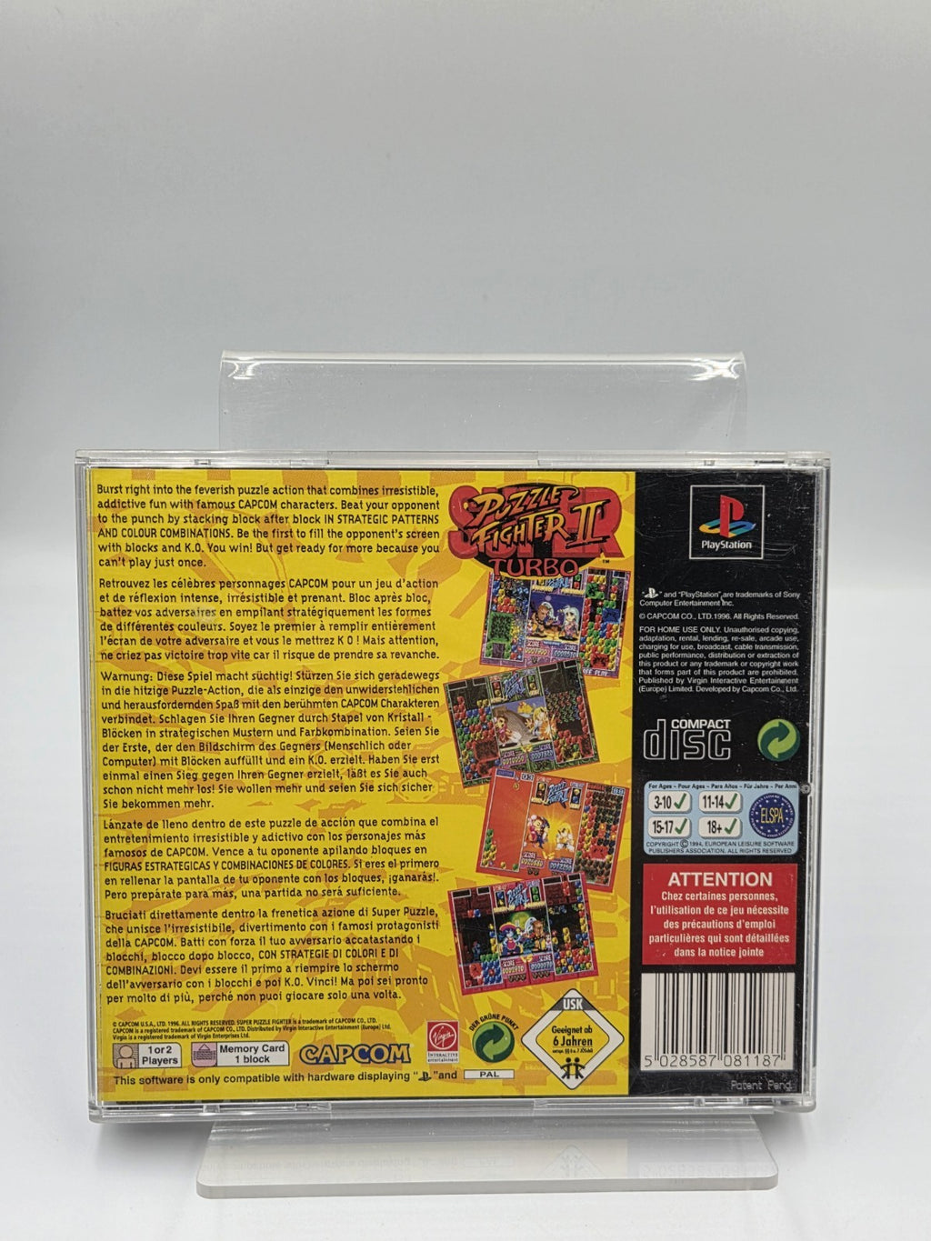 PS1 Playstation 1 Super Puzzle Fighter II Turbo + OVP + Anleitung Multilingual 