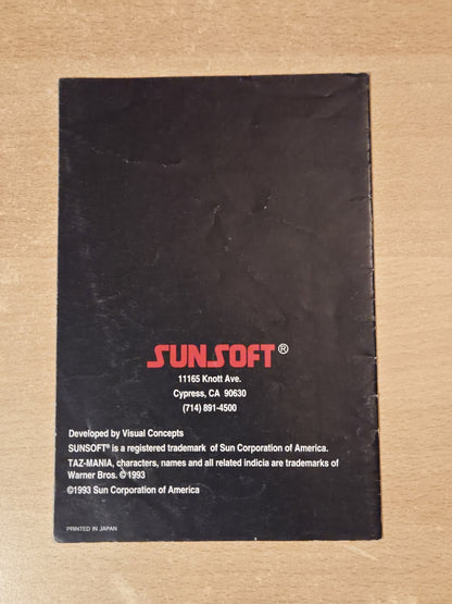 SNES Super Nintendo Taz-Mania Spielanleitung Instruction Booklet USA