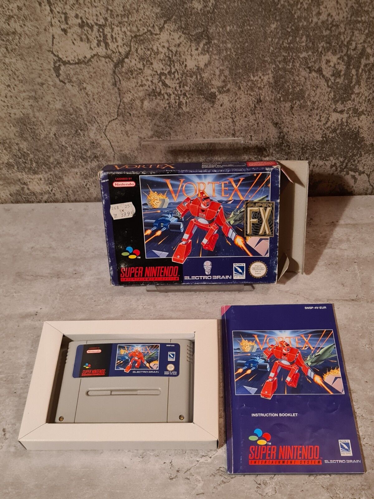 SNES Super Nintendo Vortex mit OVP und Anleitung EUR - T-Retro-Games 