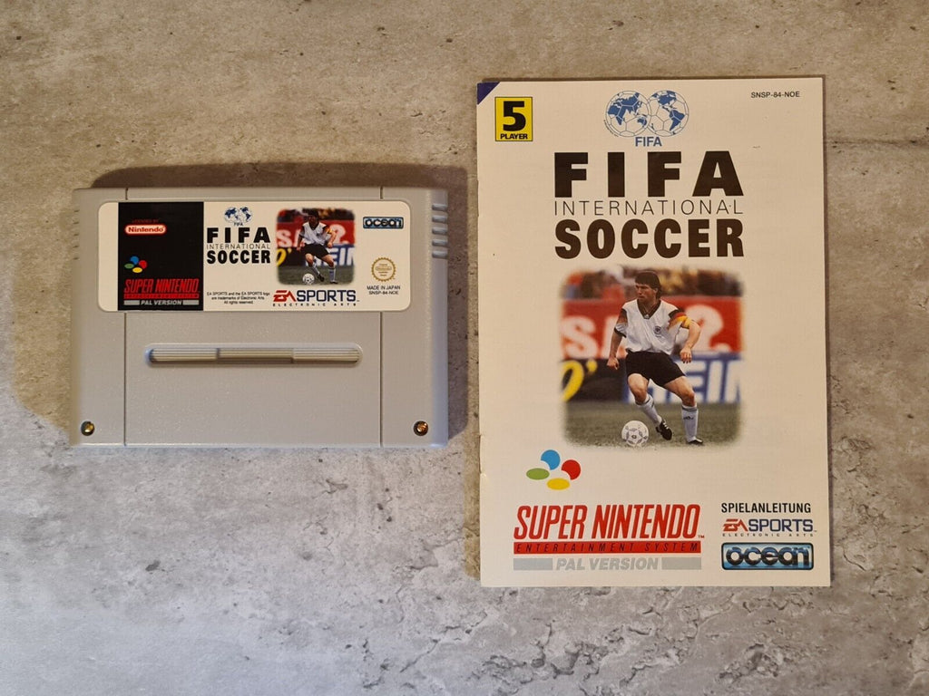 SNES Super Nintendo Fifa International Soccer mit OVP und Anleitung NOE - T-Retro-Games 