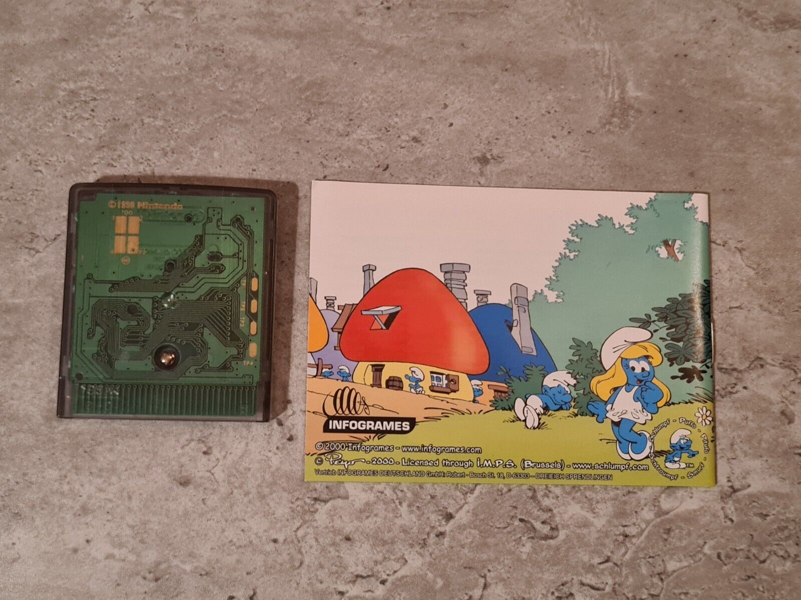 Game Boy Color Die Schlümpfe Das Grosse Abenteuer mit OVP und Anleitung NOE - T-Retro-Games 