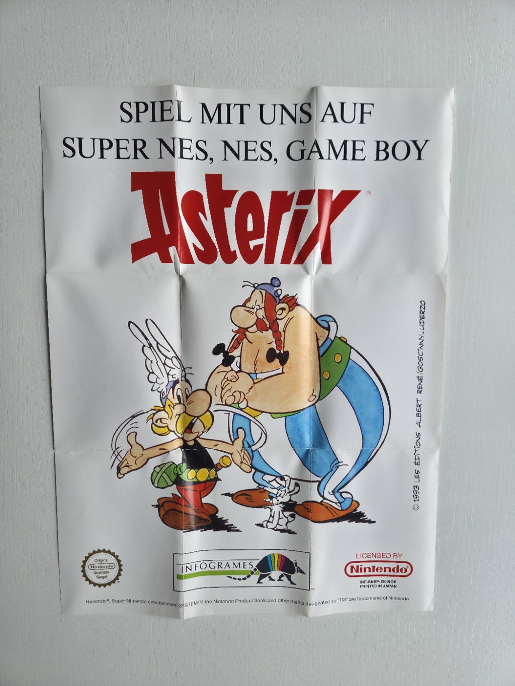 SNES Super Nintendo Asterix Poster Reklame Flyer Insert NOE