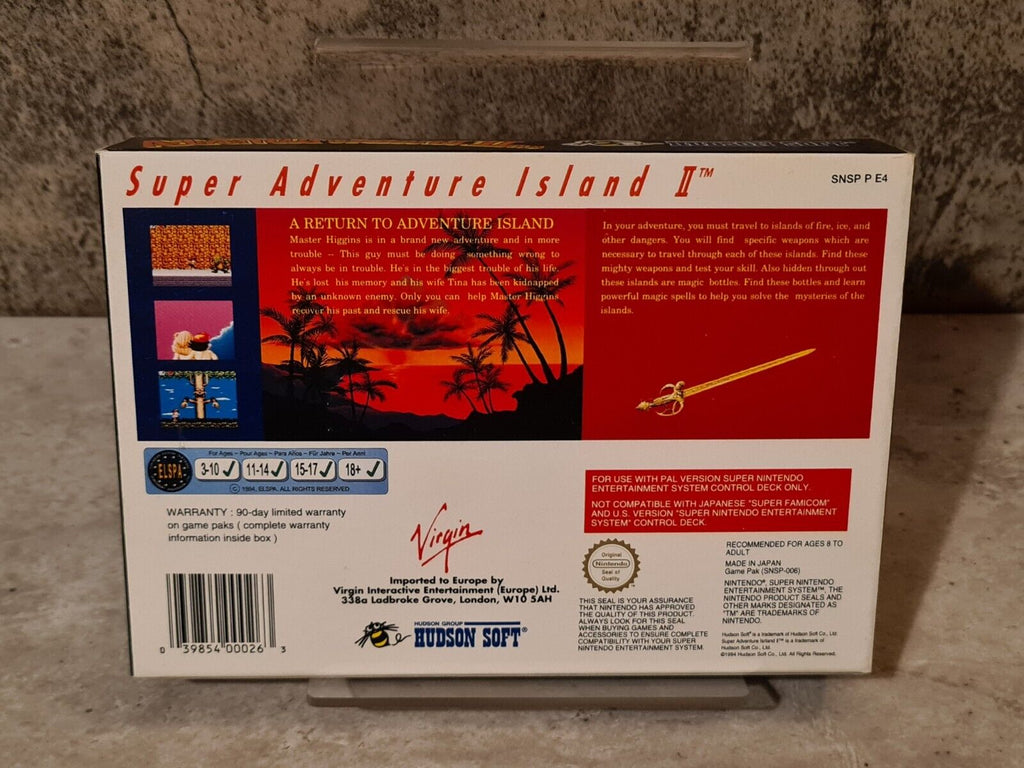SNES Super Nintendo Super Adventure Island II mit OVP und Anleitung + Poster UKV - T-Retro-Games 