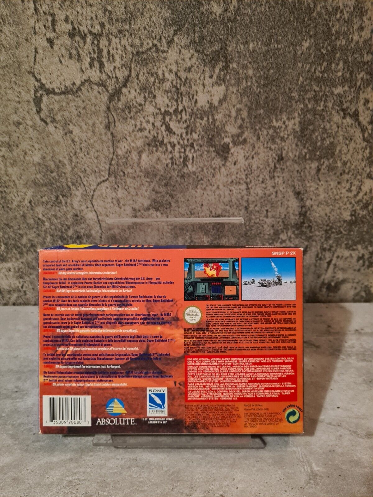 SNES Super Nintendo Super Battletank 2 mit OVP und Anleitung EUR - T-Retro-Games 
