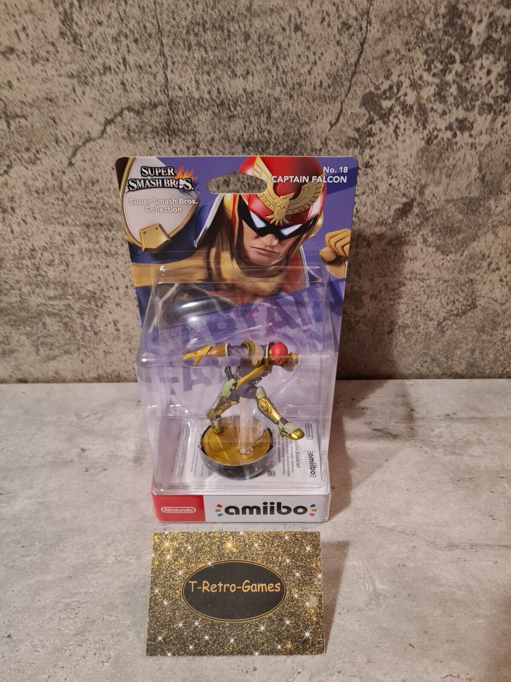 Amiibo Sammlerfigur Super Smash Bros. Collection Captain Falcon NO. 18 Sealed - T-Retro-Games 