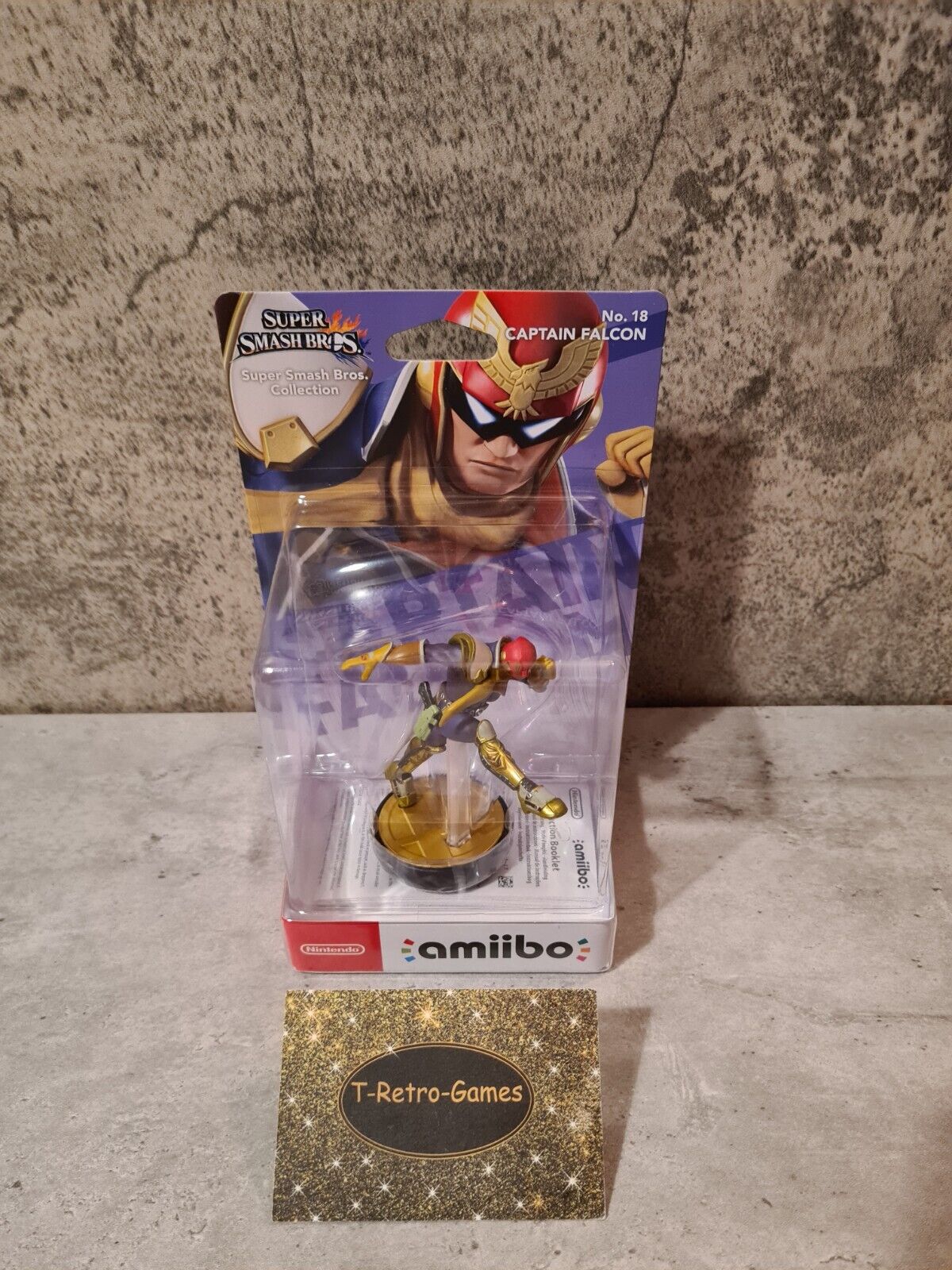 Amiibo Sammlerfigur Super Smash Bros. Collection Captain Falcon NO. 18 Sealed - T-Retro-Games 