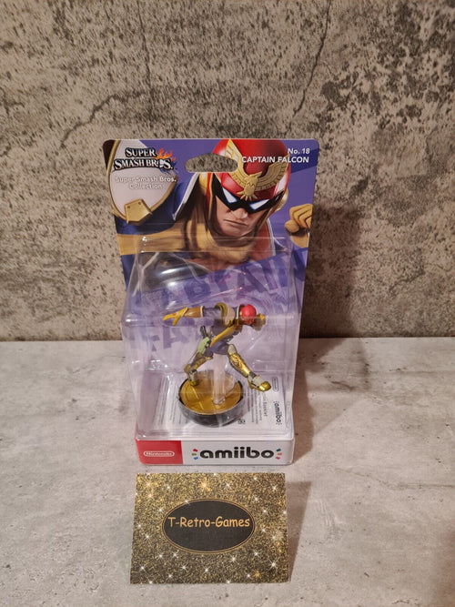 Amiibo Sammlerfigur Super Smash Bros. Collection Captain Falcon NO. 18 Sealed - T-Retro-Games 