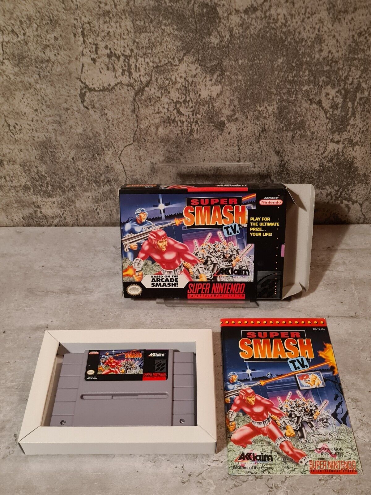 SNES Super Nintendo Super Smash T.V. mit OVP und Anleitung NTSC USA - T-Retro-Games 