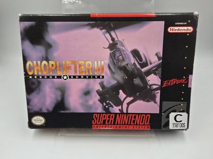 SNES Super Nintendo Choplifter III Rescue Survive Leer OVP Empty Box NTSC USA