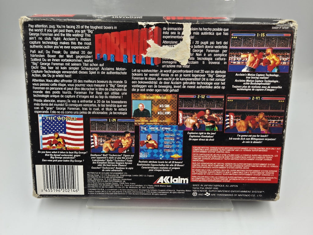SNES Super Nintendo Spiel Foreman For Real mit OVP und Anleitung EUR