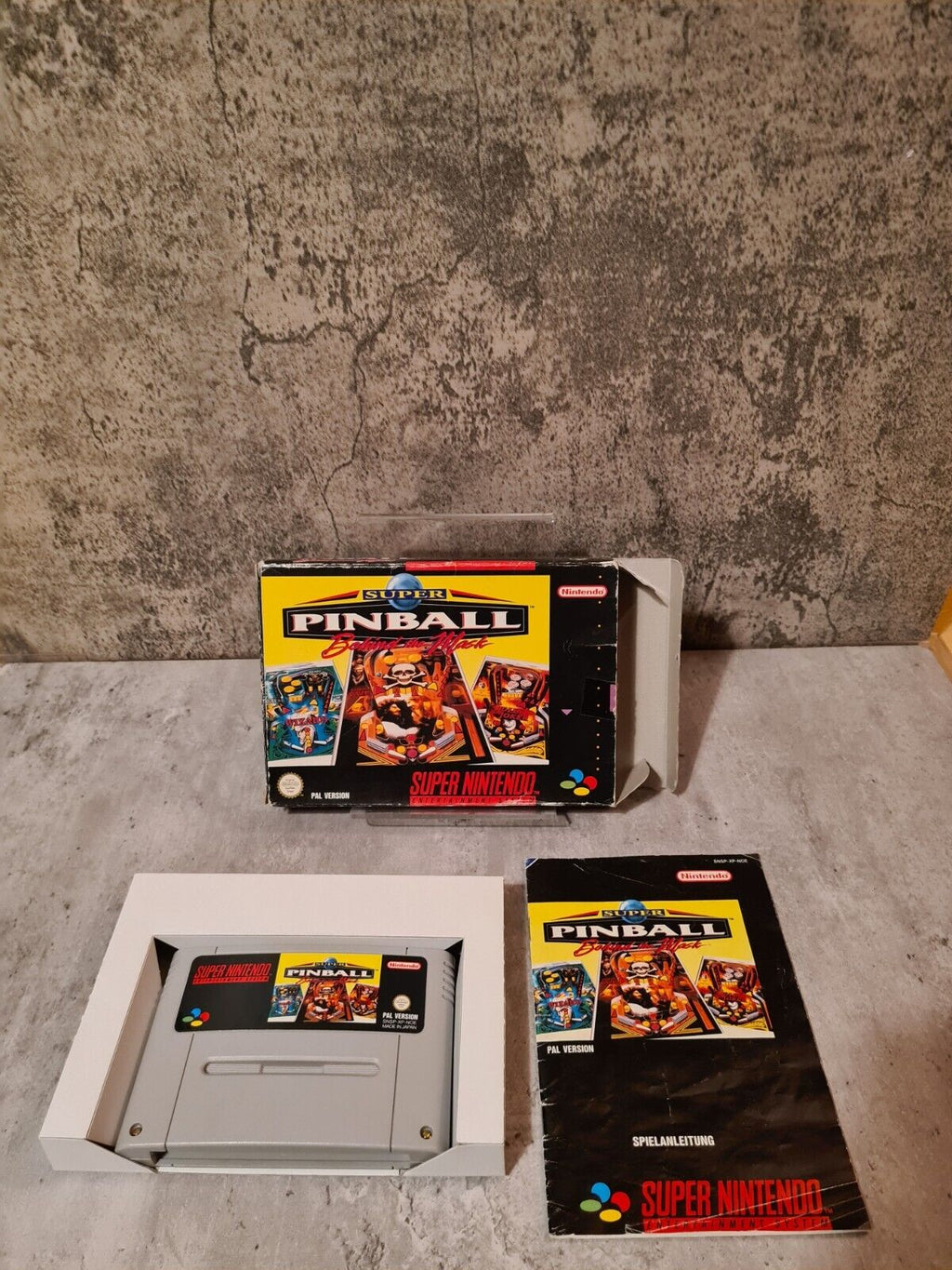 SNES Super Nintendo Super Pinball Behind The Mask mit OVP und Anleitung NOE - T-Retro-Games 
