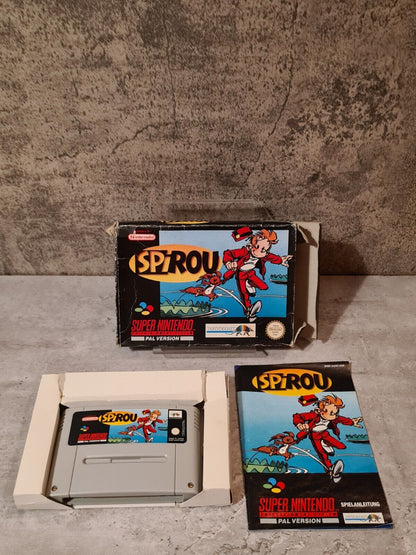 SNES Super Nintendo Spirou / Robbedoes mit OVP und Anleitung NOE - T-Retro-Games 