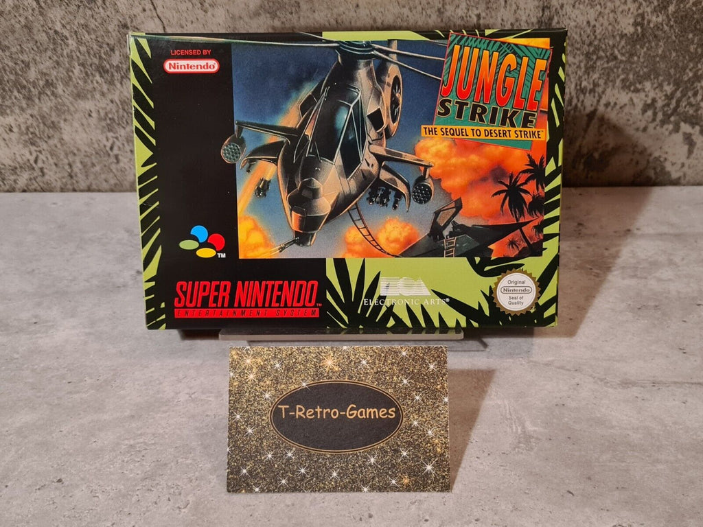 Super Nintendo Jungle Strike The Sequel To Desert Strike + OVP und Anleitung EUR - T-Retro-Games 