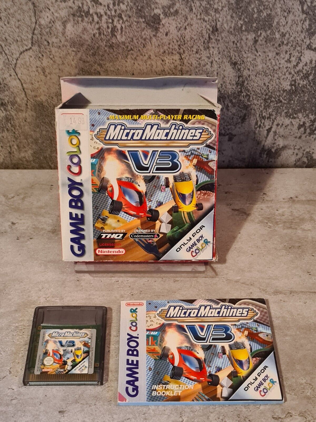 Nintendo Game Boy Color Spiel Micro Machines V3 mit OVP und Anleitung EUR - T-Retro-Games 