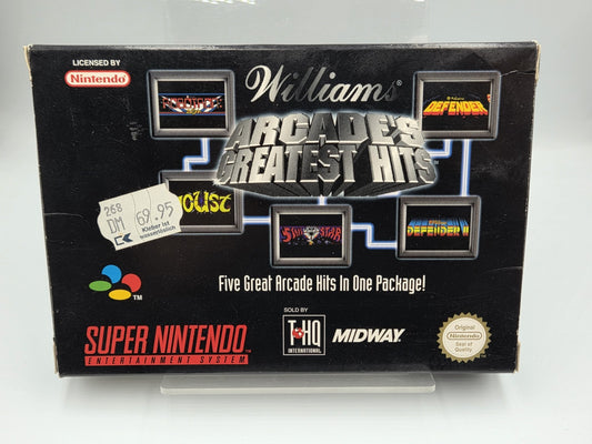 SNES Super Nintendo Williams Arcades Greatest Hits  mit OVP und Anleitung EUR