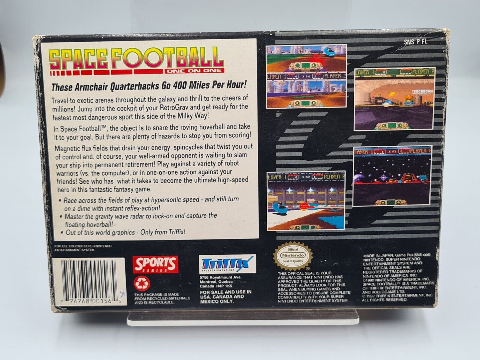 SNES Super Nintendo Space Football - One on One mit OVP und Anleitung NTSC USA - T-Retro-Games 