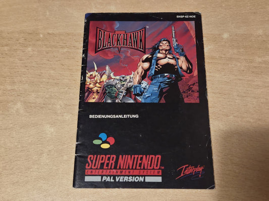 SNES BlackHawk Spielanleitung Instruction Booklet NOE