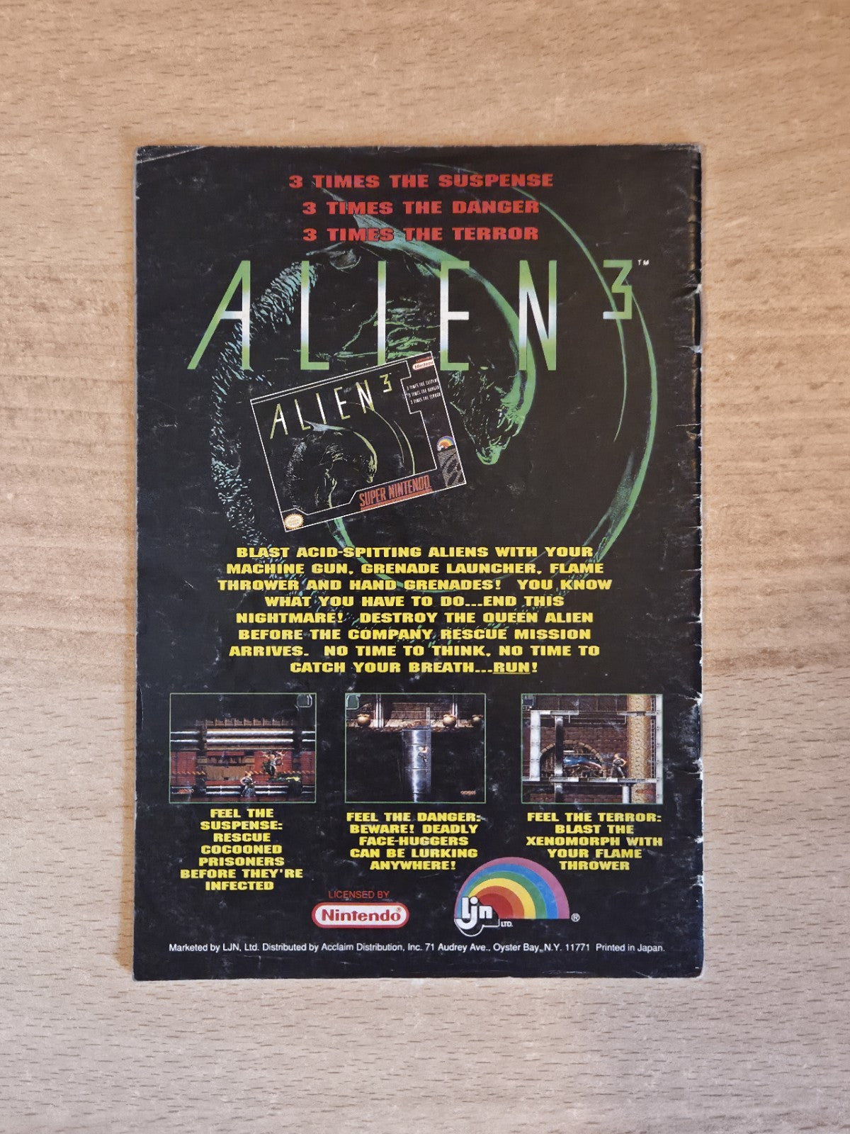 SNES Super Nintendo T2 Terminator 2 Judgment Day Instruction Booklet USA