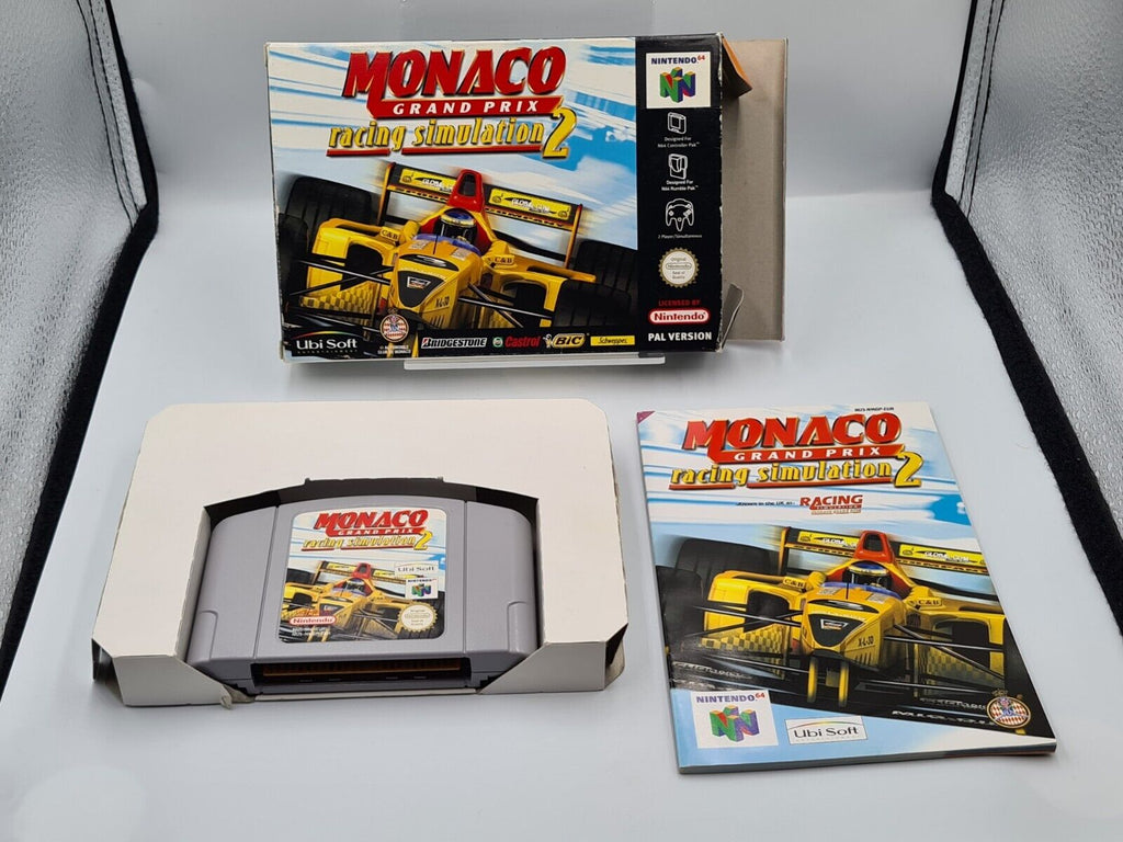 N64 Nintendo 64 Monaco Grand Prix Racing Simulation 2 mit OVP und Anleitung FAH - T-Retro-Games 