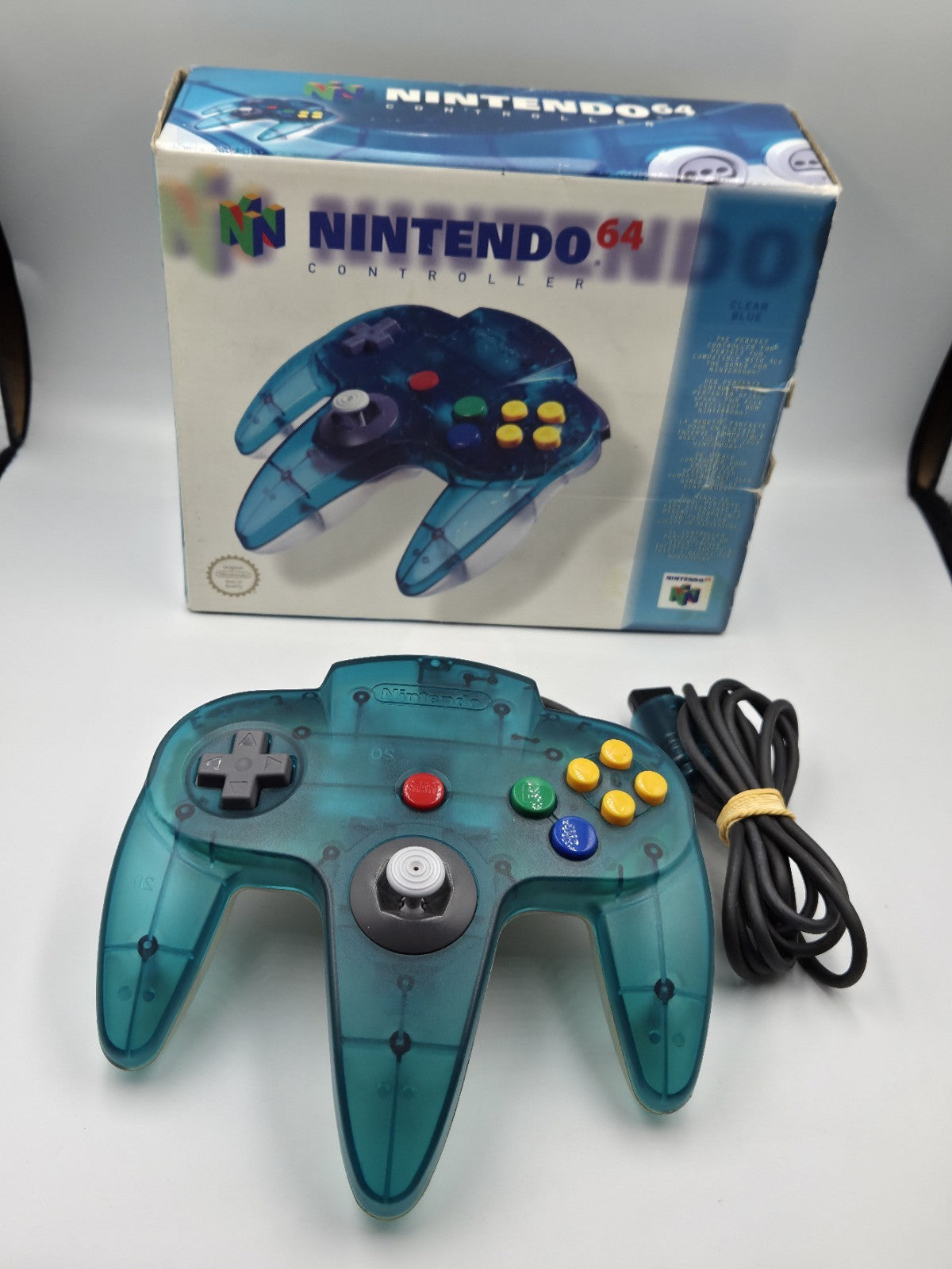 N64 Nintendo 64 Controller Clear Blue Joystick OVP EUR